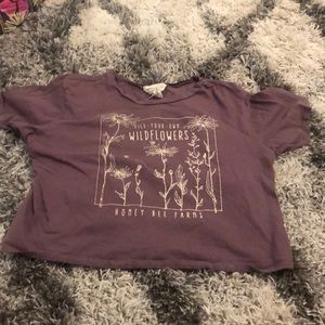 Purple flower shirt, size adult small.